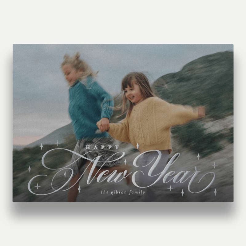 Sparkling Script New Year's Card