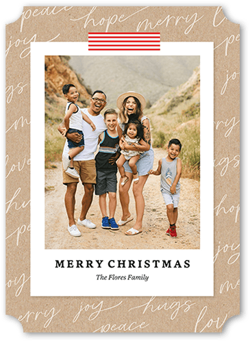 Christmas Snapshot 5x7 White  Christmas Card