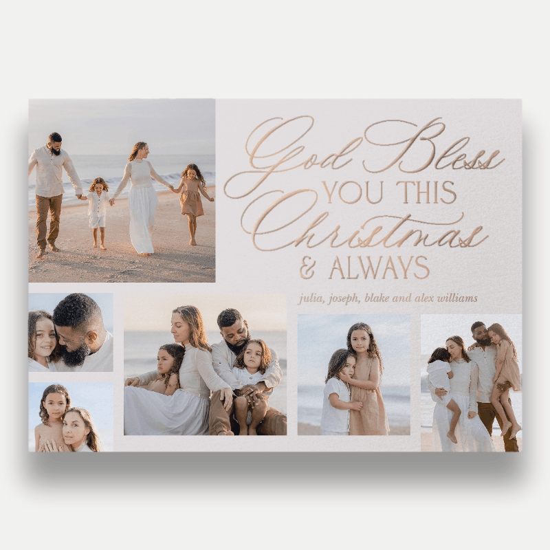 Blessed Script Religious Christmas Card