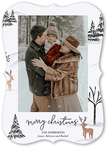 Winter Wonders 5x7 White  Holiday Card