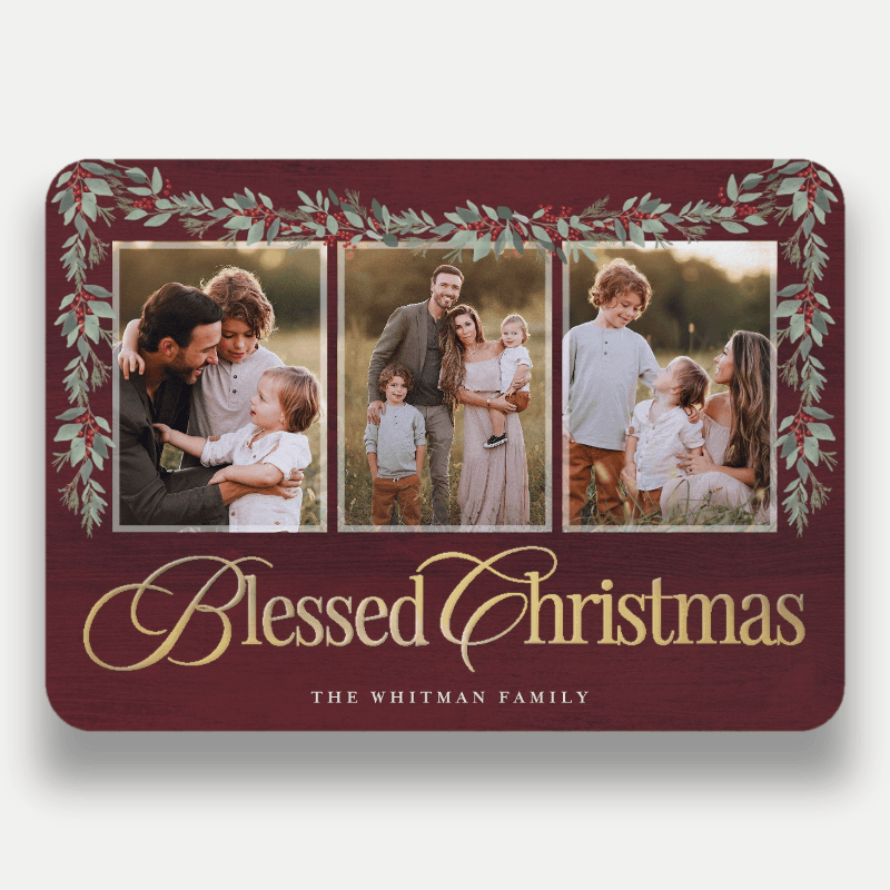 Painted Swag Holiday Card Painted Swag 5x7 Red Holiday Card