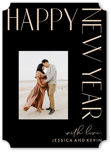 Merry Modern 5x7 Black  Holiday Card