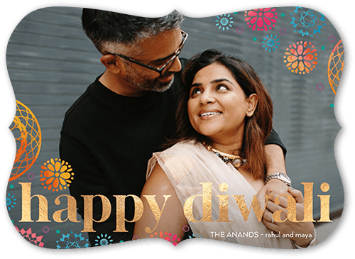 Lacey Circles 5x7 Pink  Diwali Card