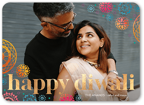 Lacey Circles 5x7 Pink  Diwali Card