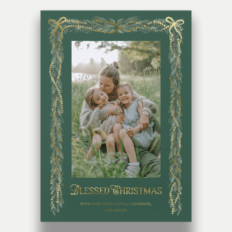 Bow Garland Holiday Card