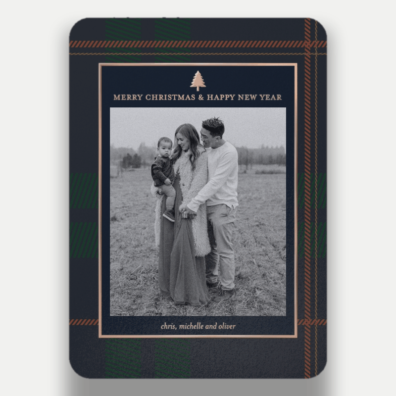 Plaid Elegant Holiday Card