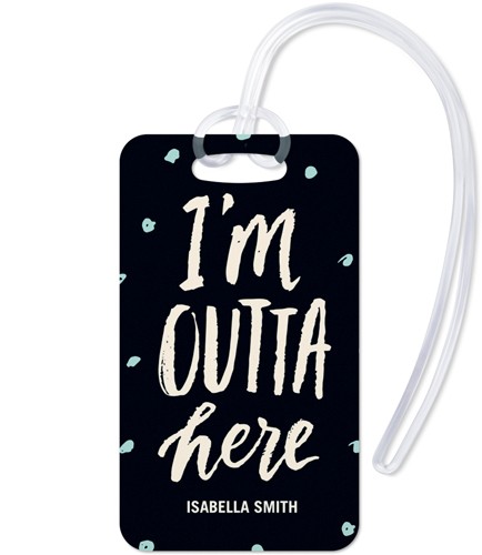 Outta Here 2x4 Black  Luggage Tag