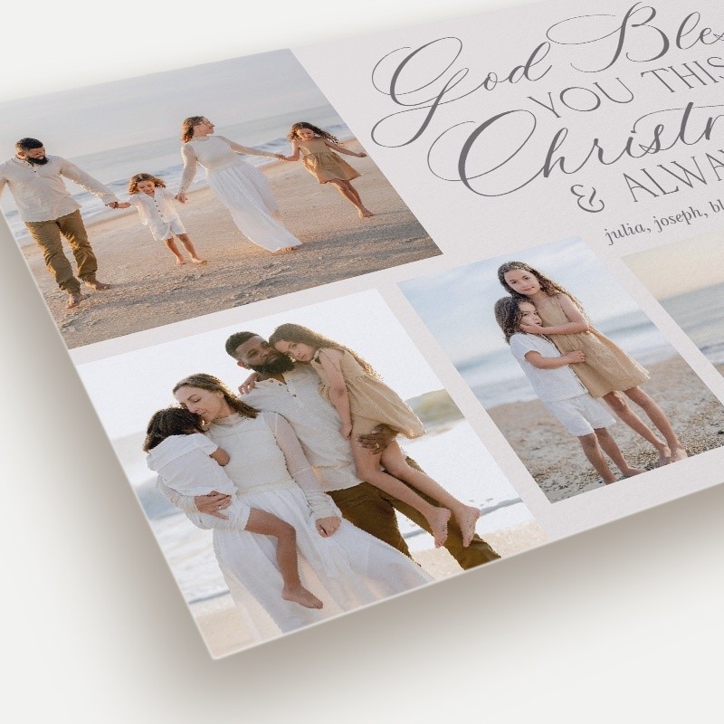 Blessed Script Religious Christmas Card