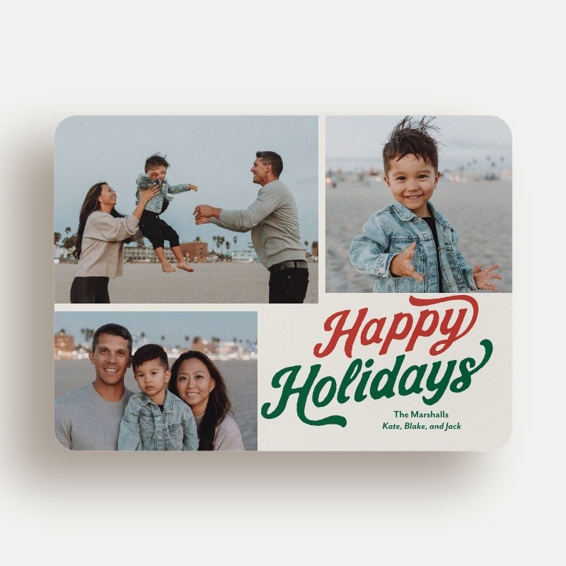 Custom Metallic Christmas Photo Cards