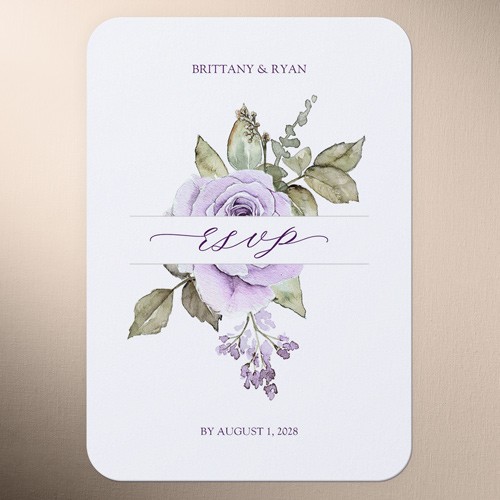Purple Wedding RSVP Card