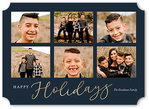 Gleeful Gallery 5x7 Blue  Holiday Card