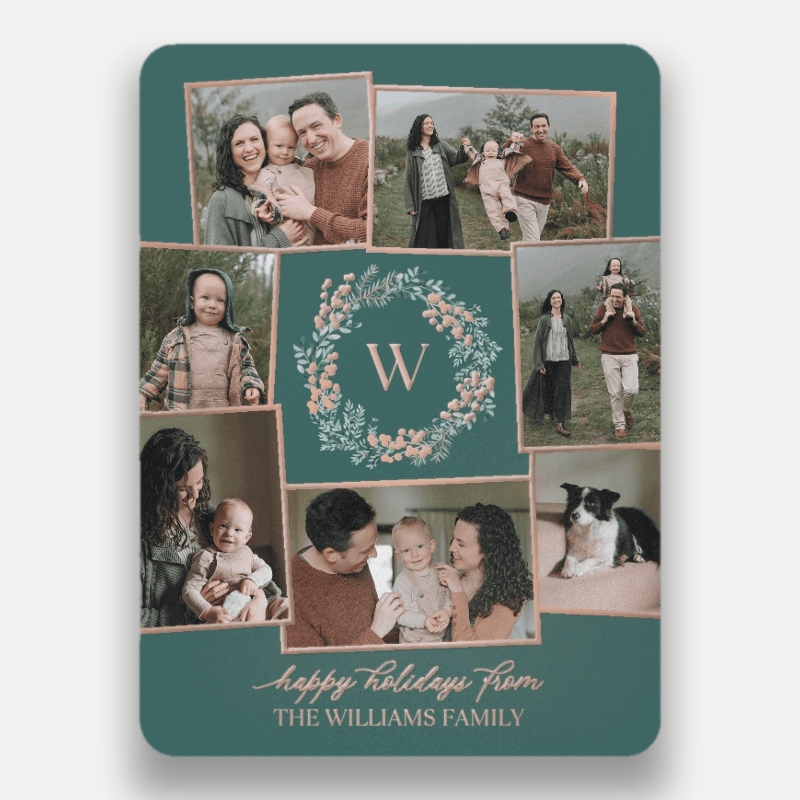 Wreath Monogram Holiday Card