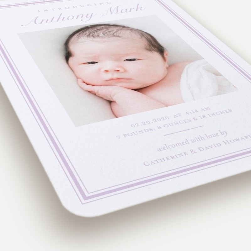 Classy Frame Birth Announcement