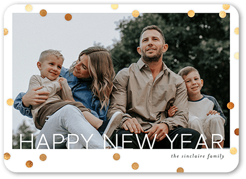 Modern Polka Dot 5x7 White  Holiday Card