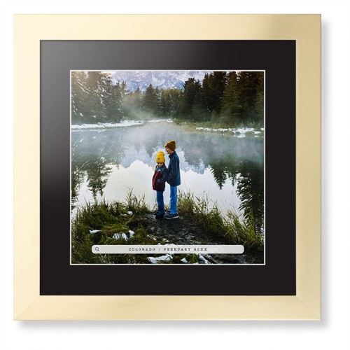 Framed Prints: Travel Banner Portrait Gold Contemporary Frame Black Top Mat White Bottom Mat 12x12 Black 1 Photo Shutterfly