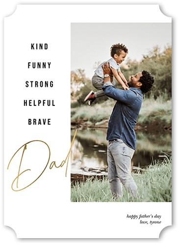 Loving Qualities 5x7 White  Father's Day Card