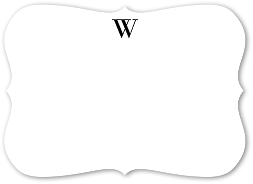 Personalized Note Cards: Timeless Initial 5x7 Flat Black Signature Smooth Cardstock Bracket Shutterfly