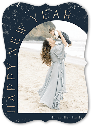 Vintage Snowfall 5x7 Black  Holiday Card