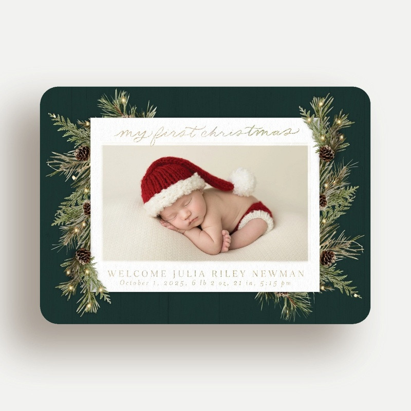 Raised Foil Christmas Photo Cards