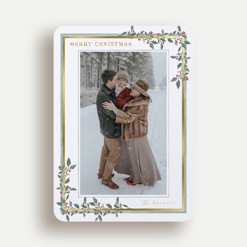Custom Floral Christmas Cards
