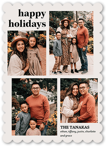 Many Modern Memories 5x7 Gray  Holiday Card