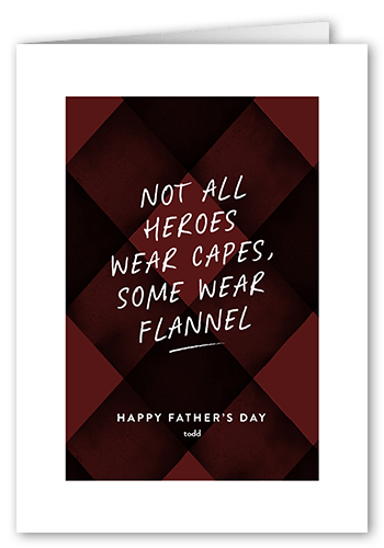 Flannel Hero 5x7 Red  Father's Day Card