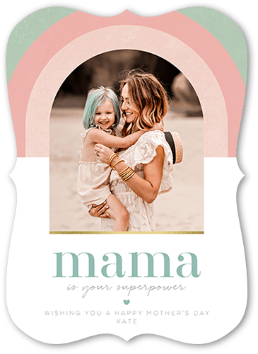 Rainbow Mama 5x7 Pink  Mother's Day Card