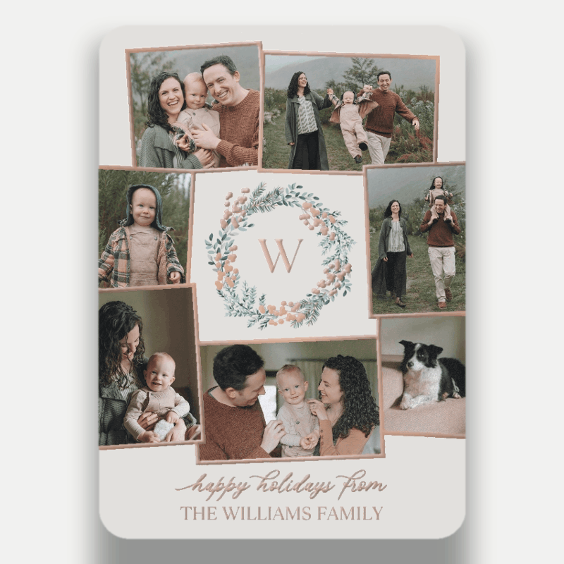 Wreath Monogram Holiday Card