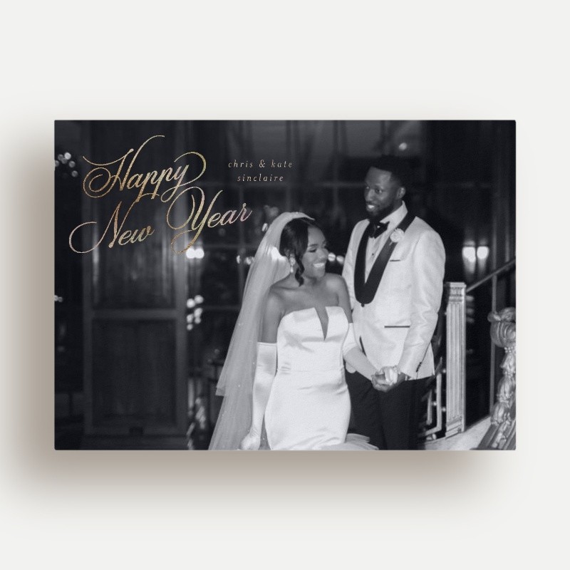 Sweeping Script Holiday Card