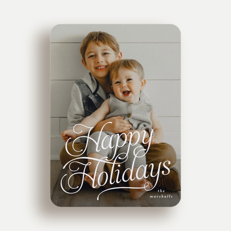 Flourished Script Holiday Card