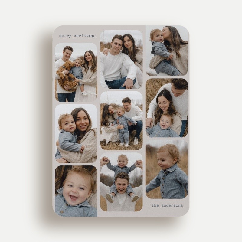 Rounded Photo Grid Holiday Card