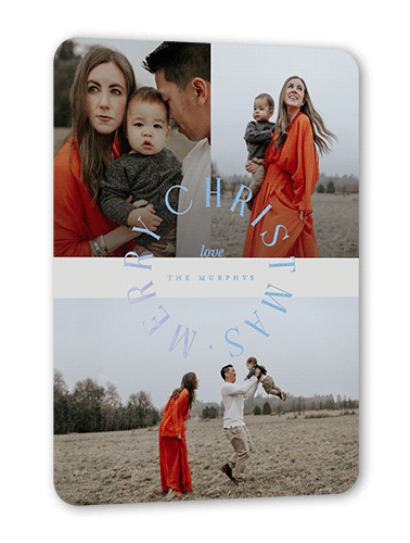 Type Wreath 5x7 Gray  Holiday Card