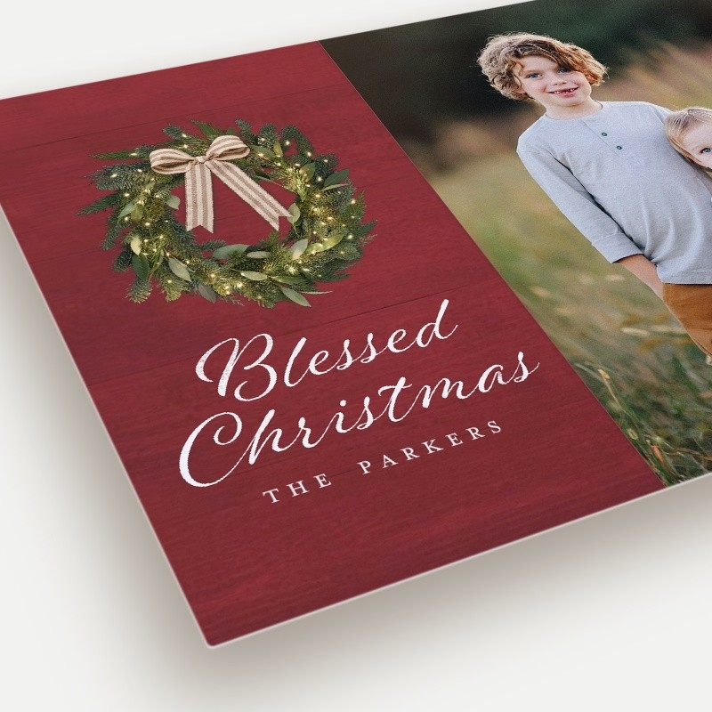 Rustic Wreath Holiday Card
