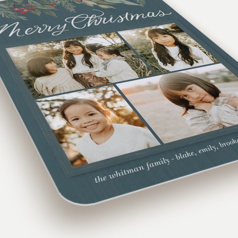 Painted Berry Script Holiday Card