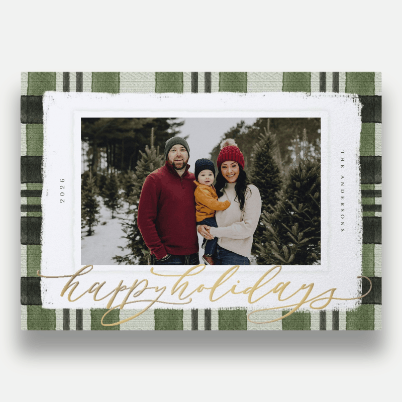 Signed Plaid Holiday Card