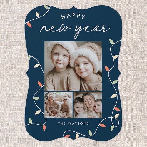 All The Lights 5x7 Blue  Holiday Card