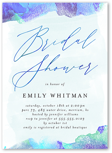 Blue Bridal Shower Invitations