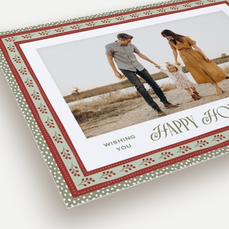 Cottage Border Christmas Card