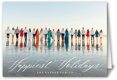 Elegant Letters 5x7 White  Holiday Card