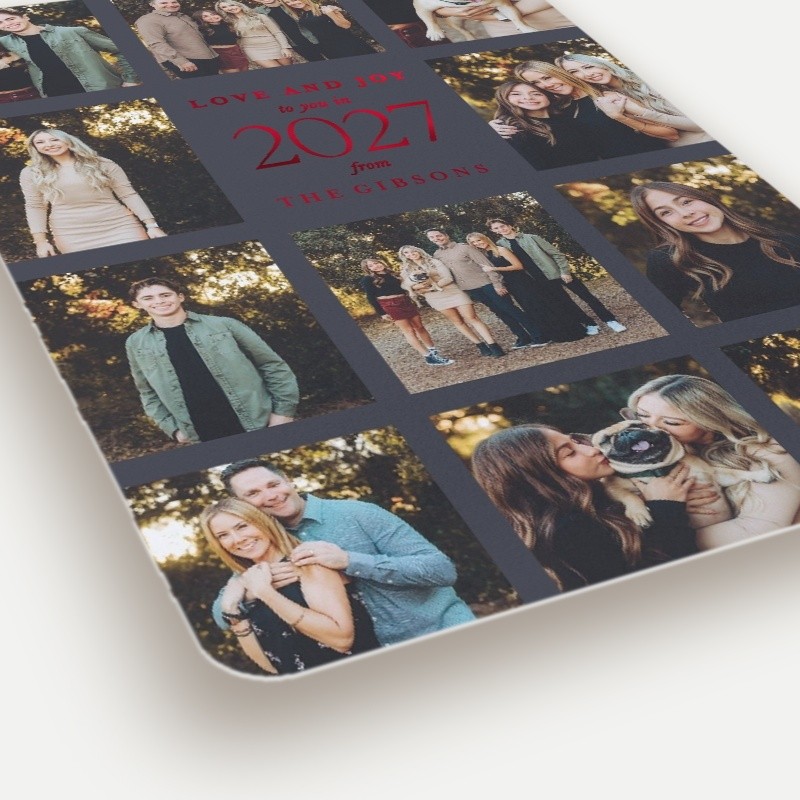 Modern Grid Gallery New Year's Card