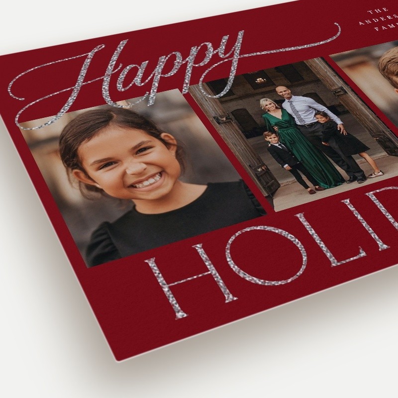 Glitter Script Holiday Card
