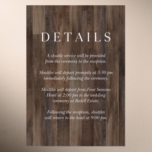 Wooden Wonders 3.5x5 Brown  Wedding Enclosure Card