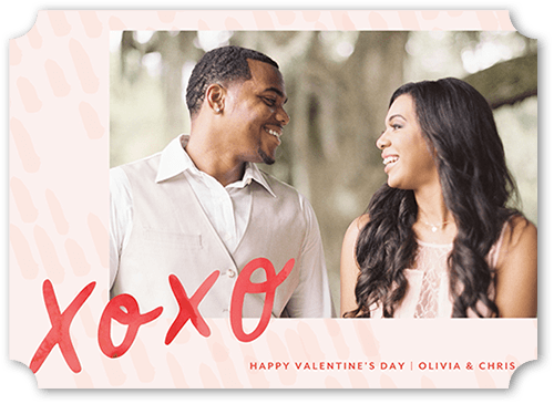 Hugs And Smooches 5x7 Pink  Valentine's Day Card