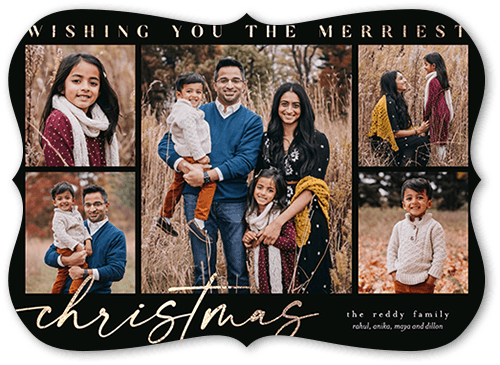 Many Messages 5x7 Black  Holiday Card