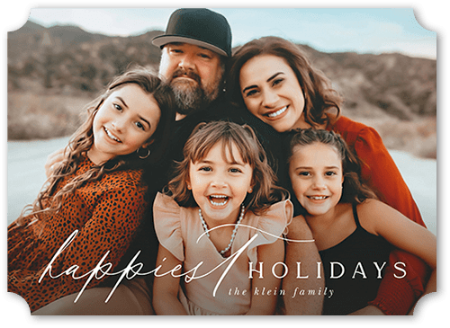 Mixed Type Footer 5x7 White  Holiday Card