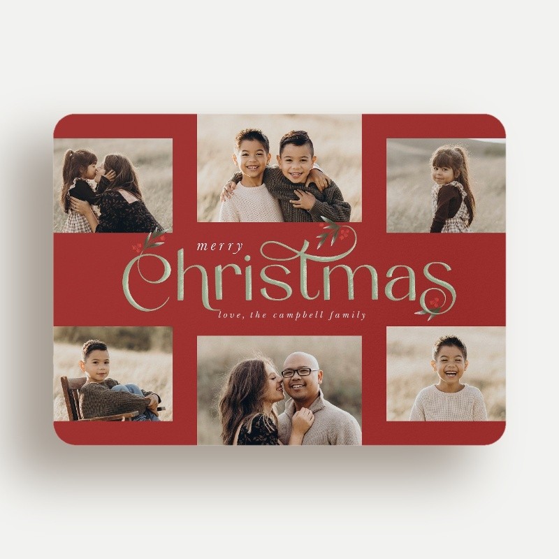 Painted Berry Type Holiday Card