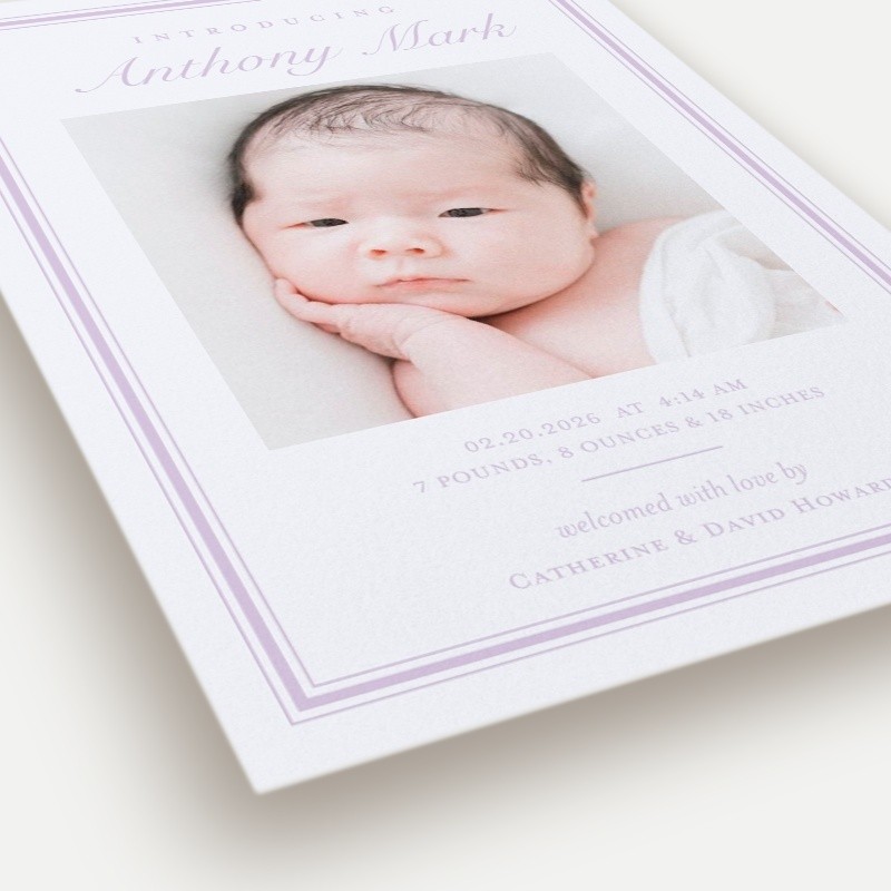 Classy Frame Birth Announcement