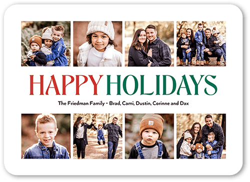 Nouveau Collage 5x7 White  Holiday Card