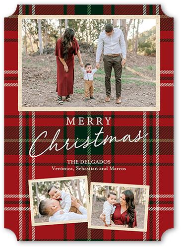 Tartan Wrapped 5x7 Red  Holiday Card