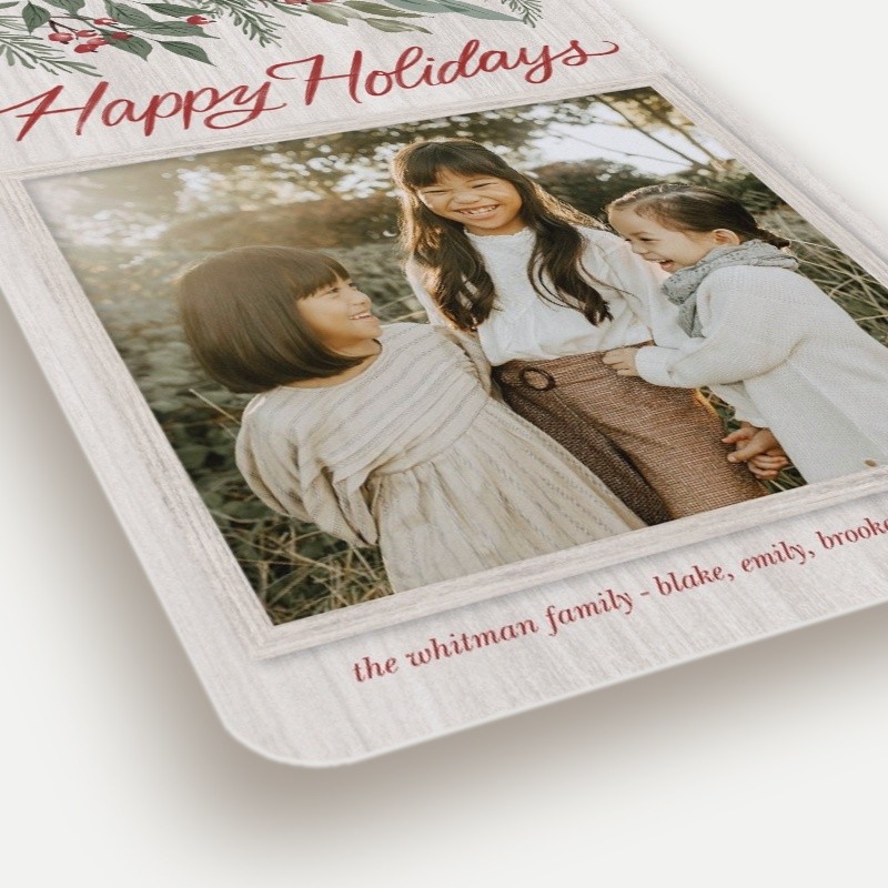 Painted Berry Script Holiday Card